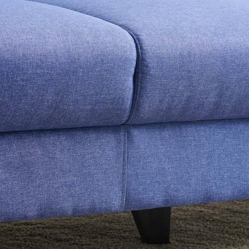 Image of Home Centre | Helios Phantom Fabric 3-Seater Sofa | Sofa for Living Room | Solid Wood | Blue | 1 Year Warranty