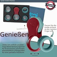Yogi Fidget-Spielzeug, Fidget-Spinner für Erwachsene, Linderung von Angstzuständen, perfekt für ADHD, ADD und Autismus, leises Fidget-Spielzeug für Erwachsene und Kinder, fünf Ringgrößen– Lava – Ansicht 5
