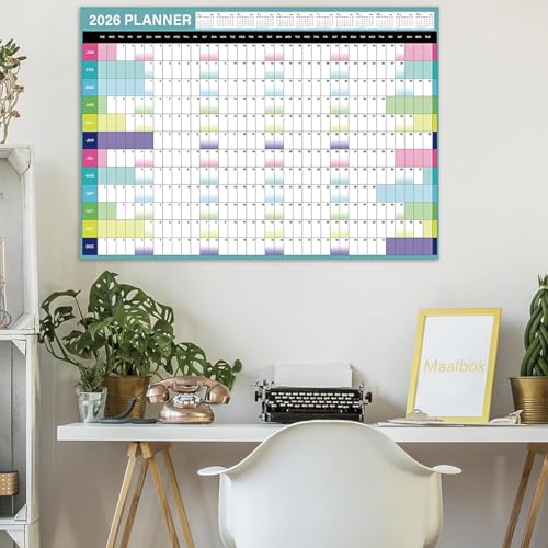 Image of 2026 Wall Calendar 29 inchx20 inch Large Yearly Planner with Stickers, 12-Month Hanging Poster Calendar for Office Home Study, Daily Schedule Organizer