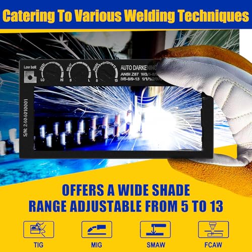 Image of 2x4 Auto Darkening Welding Lens, Shade 5-13 Adjustable, Solar Powered with HD True Color - Reduces Eye Strain & Provides Clear View for MIG /TIG /Stick Welding