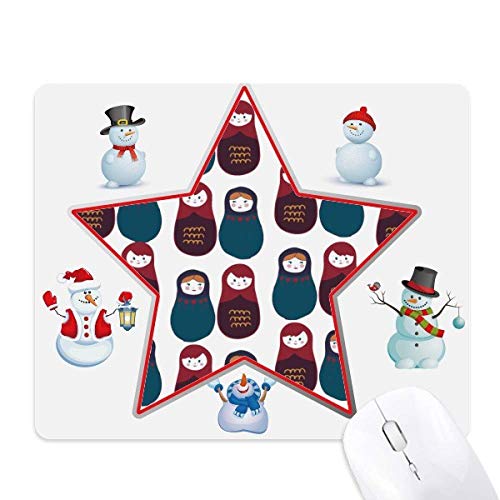 Tapis de souris Russie motif Matrioshka bonhomme de neige enfant fille garçon