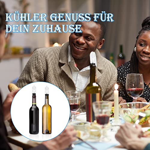 Foto von MplehDa Wein Kühlstab, Weinkühlstab, Weinkühler Stab aus Edelstahl, 3 IN 1 Weinflaschenkühler, Flaschenkühler für Weinliebhaber Bar Geschenk Frauen Männer, Rot- Weißwein Geschenkset