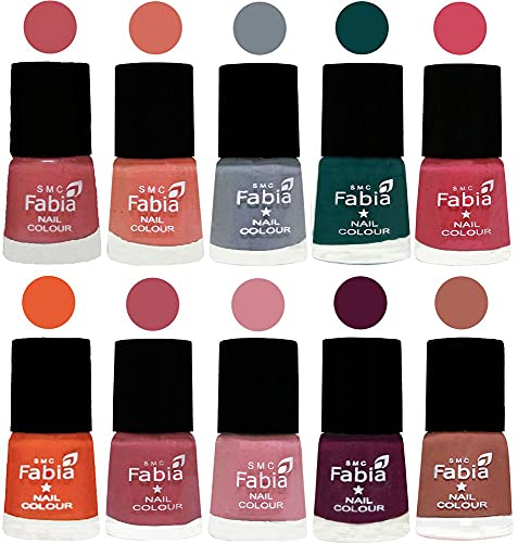 Image of ALL IN ONE (PACK OF 10), Long Lasting Glossy Nail Polish, 6 ml Each, All Vibrant Colours,02015