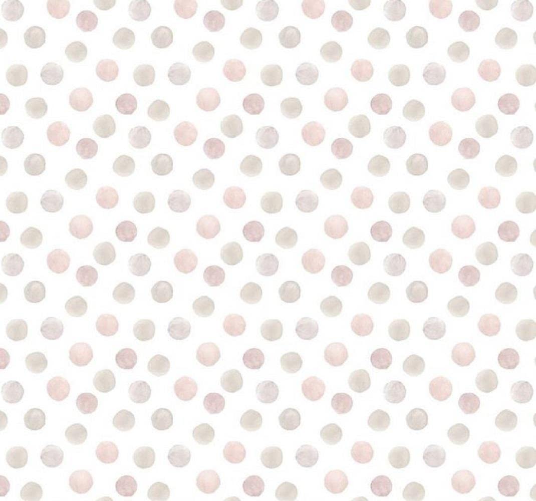 Melody Jane Dolls House Pink Polka Dot Spotty on White Miniature Print Wallpaper1:12 Scale