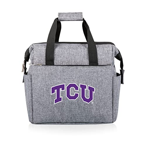 Picnic TIME NCAA TCU Horned Frogs On The Go Lunch Bag, Soft Cooler Lunch Box, Insulated Lunch Bag, (Heathered Gray)