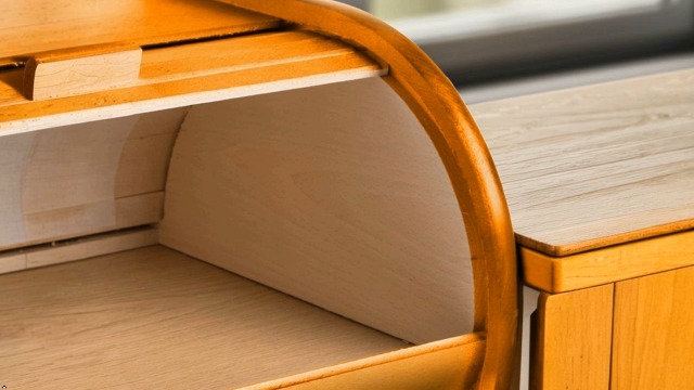 Boîte à Pain En Bois - Avec Couvercle Coulissant, Bois Dense, Marron Foncé, Taille L - 2