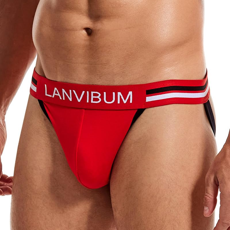 Men's Sexy Jock Straps Underwear Hollow out Athletic Supporters Jockstrap Cotton Mid Rise Men's Underpants2