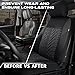 CAR PASS Neoprene Waterproof Seat Covers Full Sets, Wetsuit Car Seat Covers 5 Seats Universal Fit Vans, Truck, SUV, 3D Tyre Embossed Seat Covers Anti Slip with Armrests, Aibag Compatible(Black Gray)