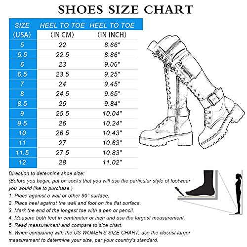 Mikarka XBZ0113_BLACK_43A Zipper Hidden Pocket Motorcykle Riding Platform Combat Knee High Boots thumb #4