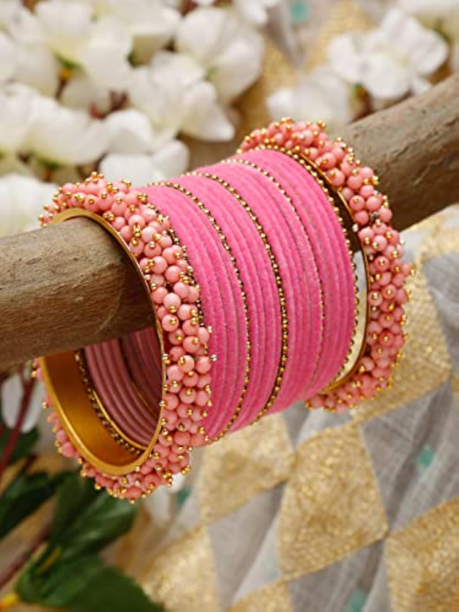 Plated Set of 23 Traditional Bangles - 12993b_2.6