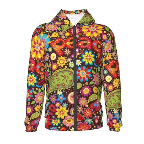 Hippie Peace Love Kids Pullover Hoodies Boys Zip Up Sweatshirts Girls Athletic Clothes with Pocket2