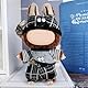 MDFULXG 1 StüCk Kleidung FüR Original, 17cm Plush Pullover Hoodie Bekleidung Diy Kinder Geschenke, Schwarz-graues Latzhosen-Set