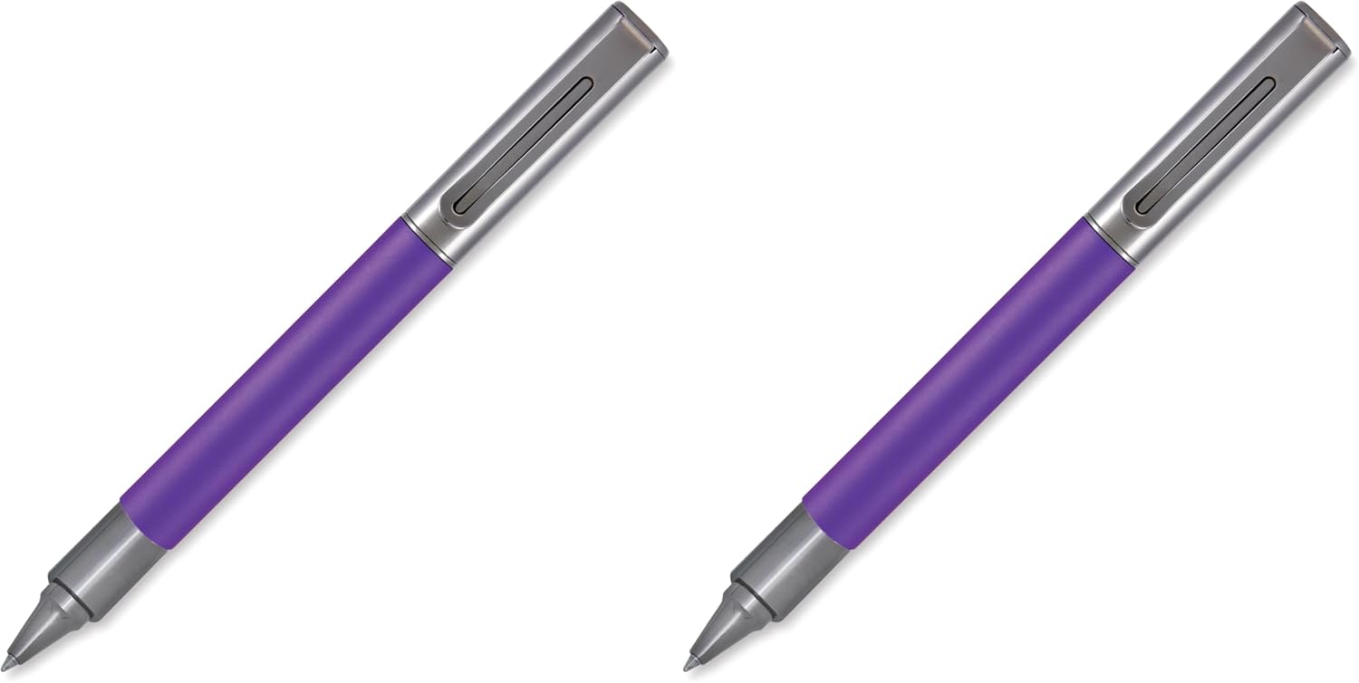 Monteverde USA Ritma Rollerball Pen in Purple – Stylish Matte Finish, Gunmetal Accents, Magnetic Cap, Refillable Rollerball Ink – Luxury Pen for Creative Minds & Writing Enthusiasts