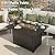 Erotr Rectangle Propane Fire Pit Table: 43'' Patio Gas Fire Table 50000 BTU - Rustproof Aluminum Tabletop Firepit Wind Guard Glass Beads - Outdoor Heating for Dining Party Garden Deck - Dark Gray