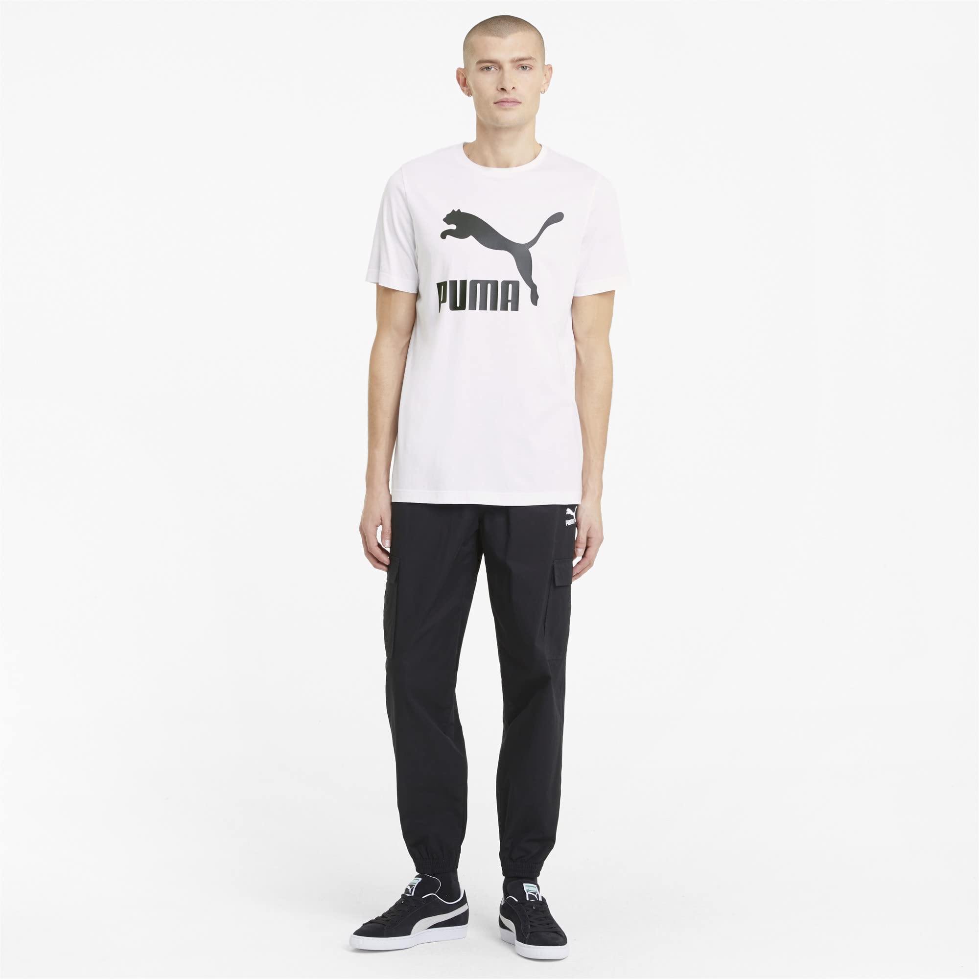 PUMA Klasyczny t-shirt męski z logo, Puma biały, 3XL