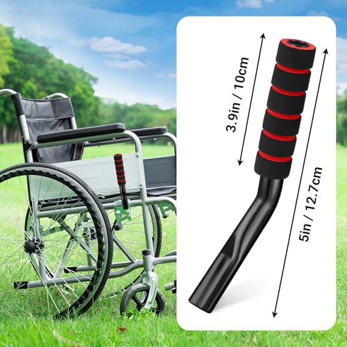 Image of Wheelchair Brake Extenders, 5 Inch Anti-Slip Brake Extension Handles Replacement for Wheelchair Wheel Lock Grips, Transport Chair, Power Chair Accessories (Black)