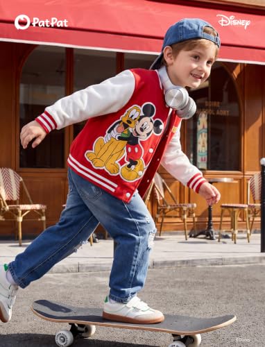 Image of Disney Marvel Bomber Jacket Spider Man Toy Story Cars Varsity Cardigan2-13Y | Officially Licensed Snap Button Coat,Fall Star Wars Graphic Cloth Top,Hulk Venom Stitch Mickey Lightning Mcqueen Kids Apparel