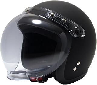 [ビーアンドビー] バイク用 ジェットヘルメット バブルシールド標準装備 SGマーク適合品 マットブラック フリーサイズ BB-004