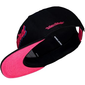 Nebelkind Snapback Cap Men Women Miami Black Pink Purple One Size One Size Adjustable Unisex High-Quality Baseball Cap Trendy Streetwear Style Baseball Cap with Straight Peak Retro