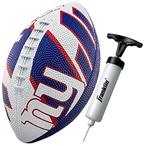 Franklin Sports NFL New York Giants Football – Youth Football – Mini 8.5″ Rubber Football – Perfect for Kids – Team Logos and Colors!