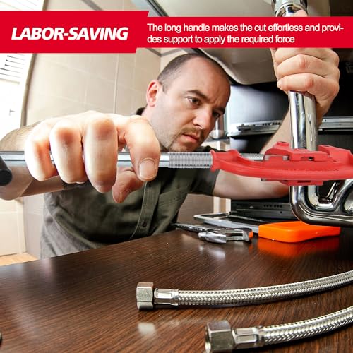 Godora Professional 1-3\" Pipe Cutter Tool with an Extra Blade, Sharp Rigid Tubing Cutter Cuts Up to Galvanized Pipe and Iron Pipe, Heavy Duty Metal Tube Cutter Great for Plumbers or Metalworkers