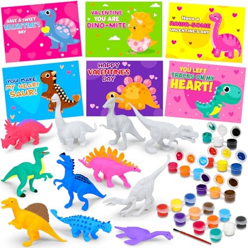 Amazon.com: 30PCS Valentine's Day Card Gifts for Kids Dinosaur Painting ...