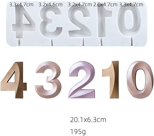 Miniatura 2 de Fondant 0-9 - Molde de silicona para letras y letras para hacer dulces, alfabeto, fondant, para decoración de cumpleaños