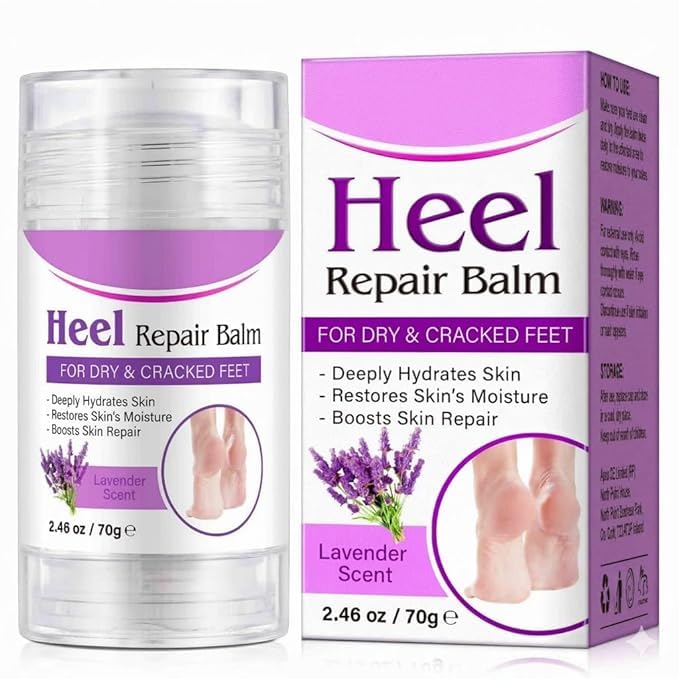 Heel Repair Balm for Dry & Cracked Feet — Moisturizing Foot Care Stick with Lavender Scent, Helps Improve Skin Smoothness & Moisture Heels and Rough Feet for Men and Women (70g)-image-41