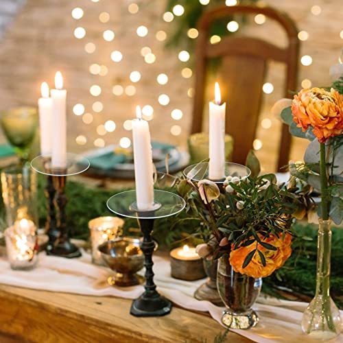 20 Pcs Clear Acrylic Candle Bobeches Rings For Drip Protectors Wax On Candlestick Holders #TOP4