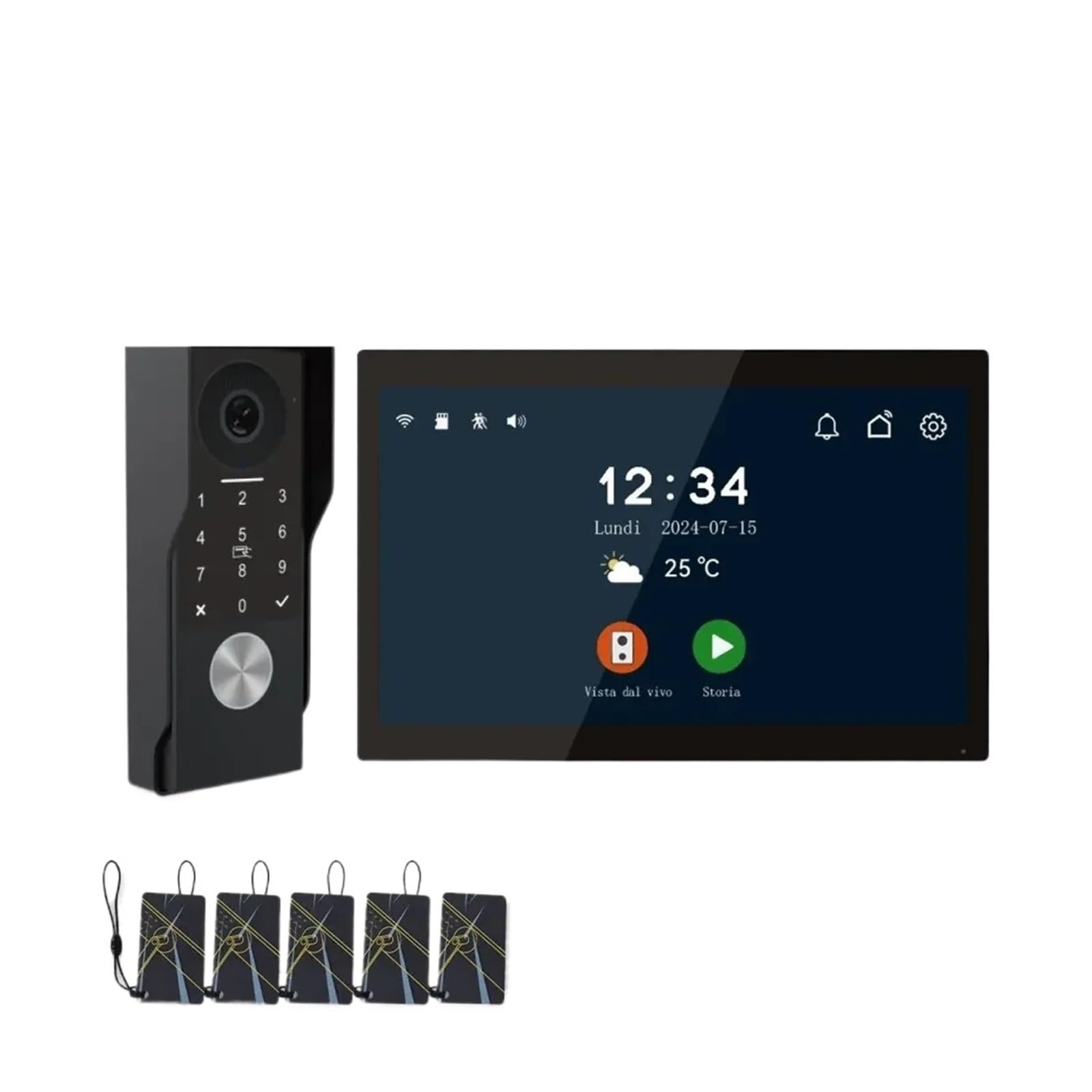 HVSYVVSRL Touch Screen Supports IP Cable1080P Waterproof Camera WIFI7/10-inch IPS2cableTuya Smart Intercom Doorbell With Cable Two Way Audio(1V1 10inch B)