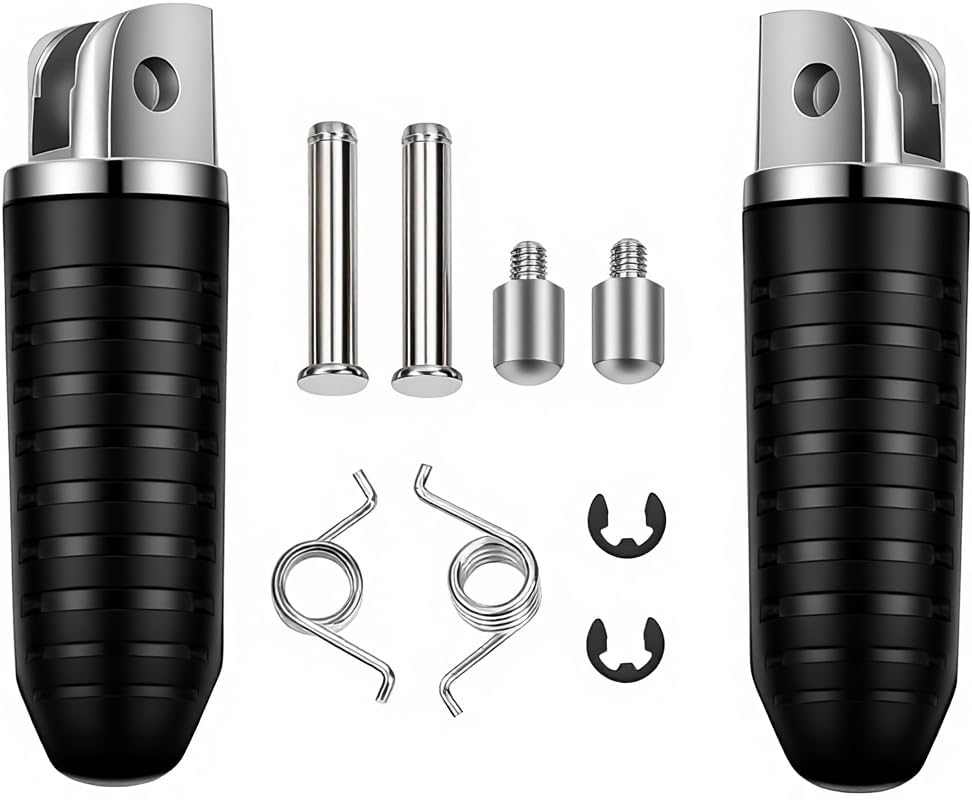 Front and Rear Motorcycle Foot Pegs Compatible with Suzuki V-Strom DL650 DL1000 GSX1300R Hayabusa 2008-2020 - Anti-Slip Aluminum Footrests with Complete Mounting Kit​