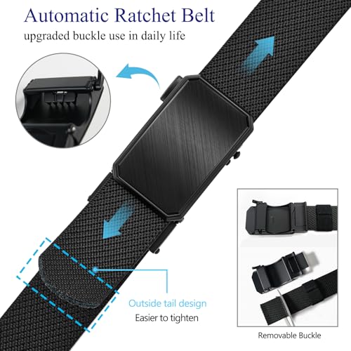 LionVII Mens Ratchet Elastic Belts, 2 Styles of Belt Buckles Bundle3