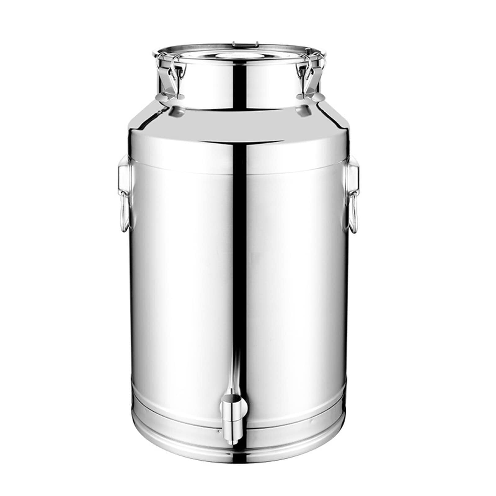 AYCDL 304 Stainless Steel Milk Can, Milk Transport Cans with Faucet, Heavy Duty Milk Jug Ice Bucket Pail Tote Jug with Sealed Lid Liquid Storage Oil Barrel Tea Canist,16.9Gal/64L