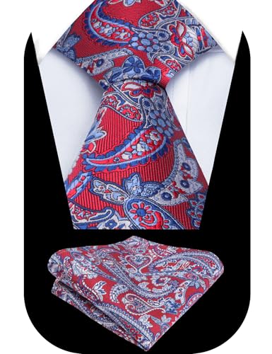 Image of Alizeal Mens 3.15'' Vintage Paisley Tie Pocket Square Set