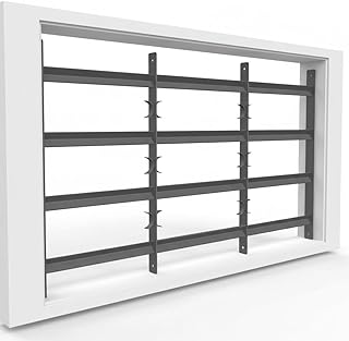 Mucola Fenstergitter aus verzinktem Stahl Einbruchschutz 60x70-130CM Fensterschutz Einbruchsicherung Sicherheitsgitter ausziehbar für Fenster außen