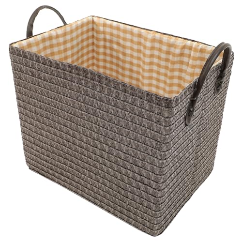 Cesta de almacenamiento tejida café de 35x26x30 cm para ropa 2