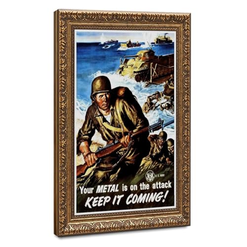 Poster armée américaine Seconde Guerre mondiale WCYB pour décoration murale de bureau vintage