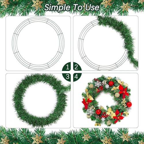 image for Aodaer 12 Pack 10 Inch Wire Wreath Frame Christmas Dark Green Wire Wre