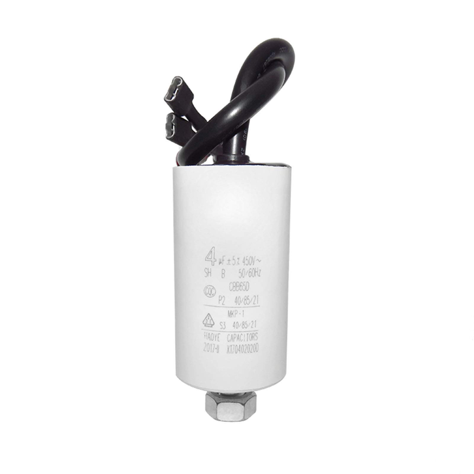 Temhyu CBB65A 450V 4uF Paper-dielectric Cylindrical Capacitor, Refrigerator Freezer Starting Capacitor