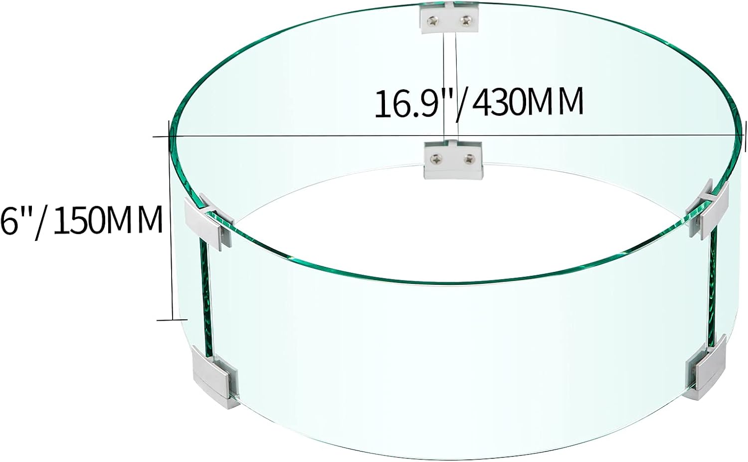 Outdoor Heating & Cooling Outdoor Gas Round Glass Shield 1/4Inch Thick