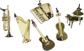 6pcs Vintage Musical Instrument Metal Bookmark for Stationery Teachers