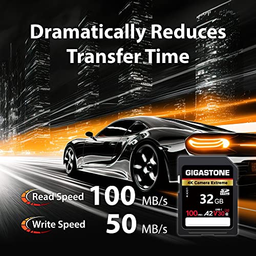 【5年データ復旧・無償交換保証】GIGASTONE SDカード 32GB 2個セット 4K Camera Extreme SDHC UHS-I A2 V30 U3 C10 100MB/s 超高速 4K UHD & Full HD ビデオ Canon Nikon Sony Pentax Kodak Olympus Panasonicなど デジタルカメラ 一眼レフ対応 ミニケース2個付き