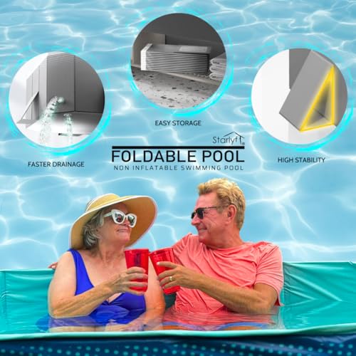 INDUSTEX Planschbecken Foldable Pool, 130 x 90 x 45 cm, Kinderbecken, Tragbarer Hundepool, Faltbarer Pool, Badewanne, Pool Spielzeug, Geeignet für Kinder, mittelgroße Haustiere