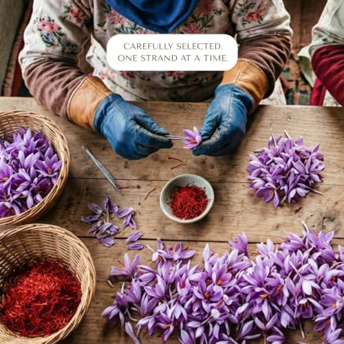 Image of Sattvaya Organic Saffron Threads - 100% Pure & Natural, Chemical-Free, Lab-Tested, Premium Grade A+ Kashmiri Kesar for Cooking, Tea & Desserts