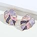 Opexicos 4Pcs Enamel Monstera Leaf Stud Earrings Fashion Bohemian Alloy Earrings Charms Accessories Purple+Yellow+Green+Pink