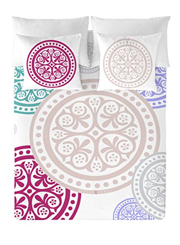 Devota & Lomba Medallones Funda Nórdica, Algodón, Multicolor, cama 150 cm