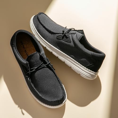 Bruno Marc Bruno Marc Men's Casual Slip-on Loafers Stretch Shoes,Size 11,Black/White,BLS211