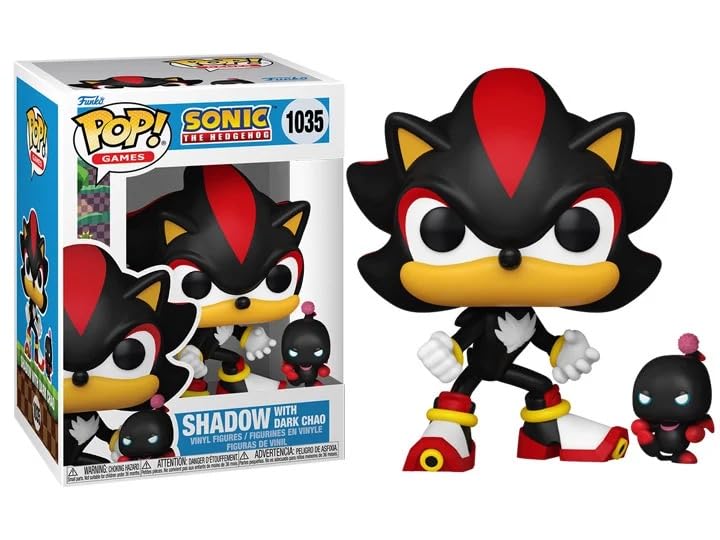 Funko Shadow with Dark Chao Buddy + Pop Protector: Sonic The Hedgehog Pop! Games Vinyl Figure (Gift Set Bundled with ToyBop Brand Box Protector