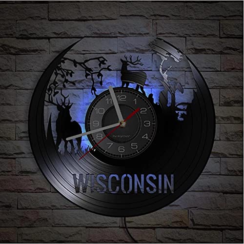 Horloge Murale Wisconsin Silencieuse pour Mur Vide Vinyle Art