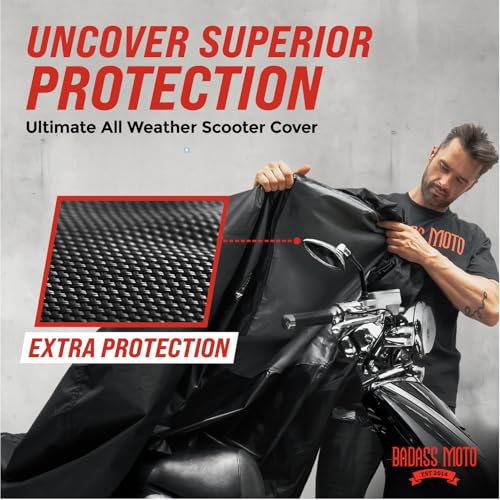 Badass Moto Capa de scooter definitiva para Vespa, capa de ciclomotor impermeável ao ar livre para H